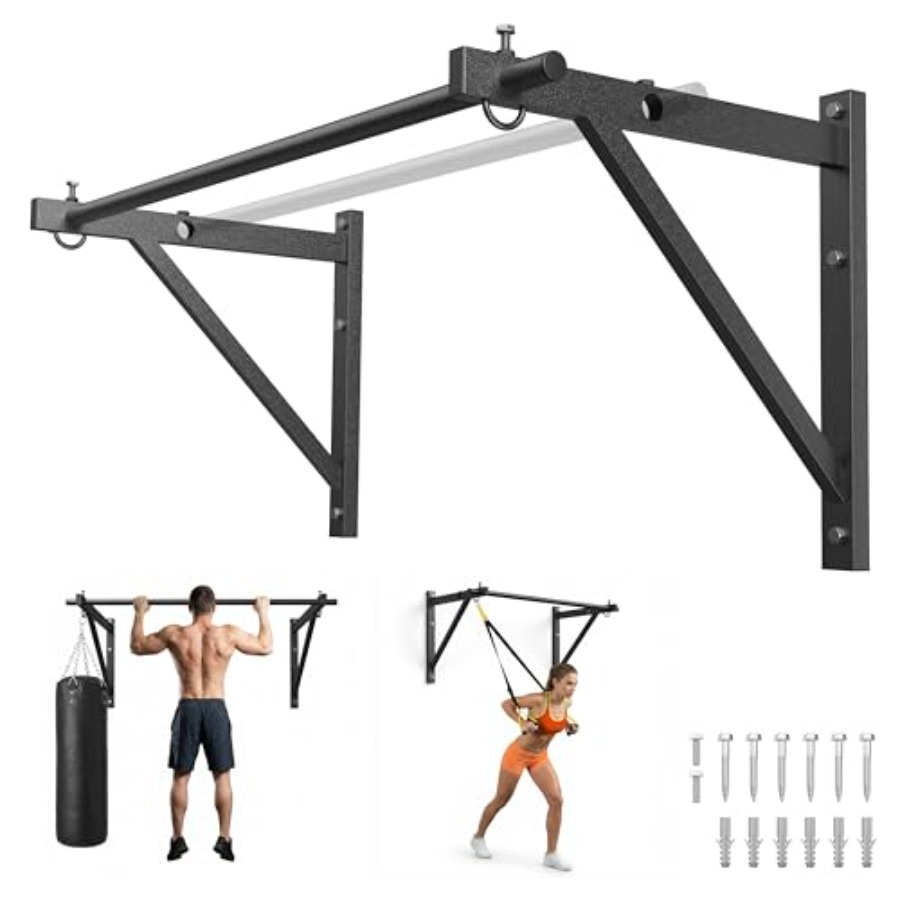 Home Gym Wall - Doorway and wall-mounted pull-up bar for