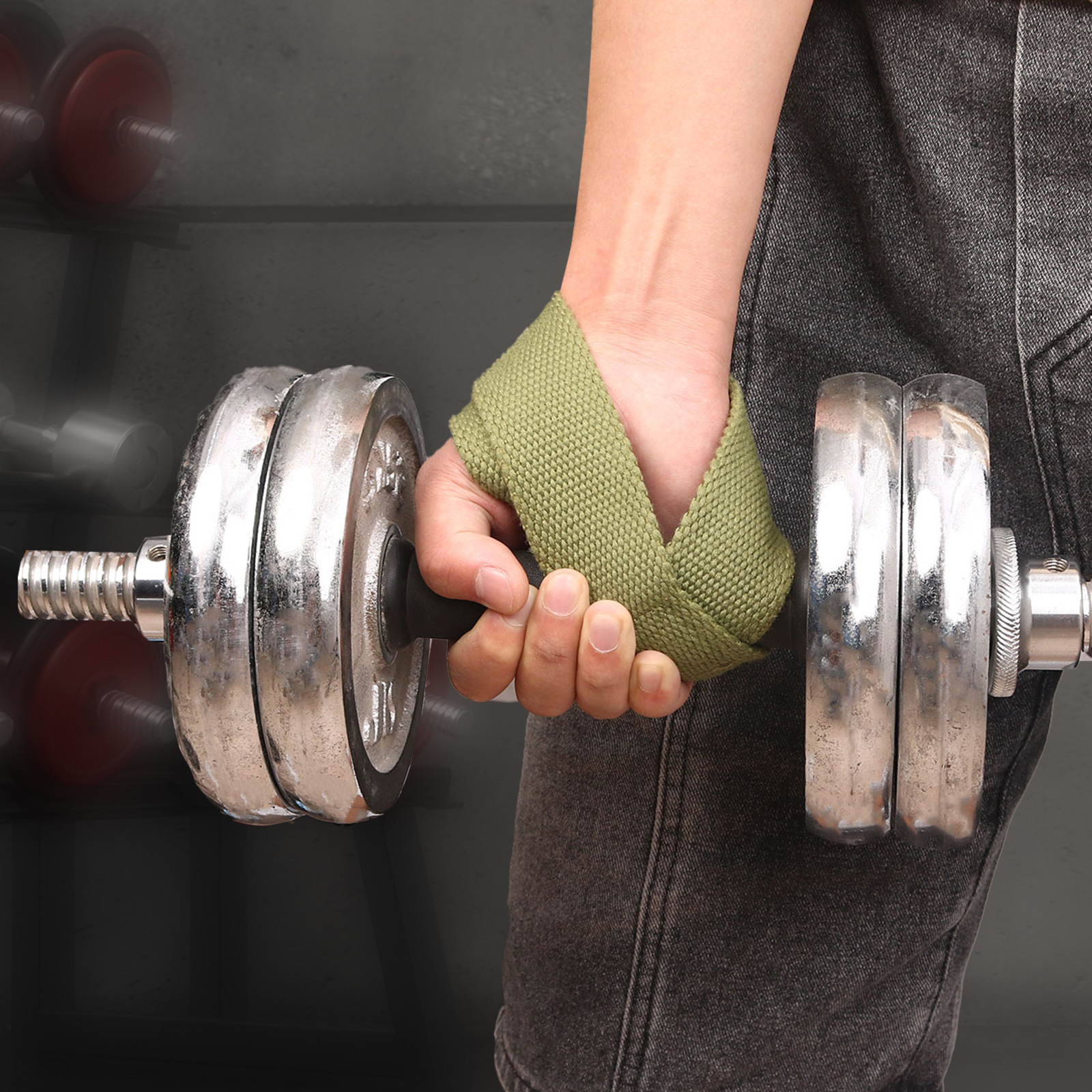 1Pair Nylon Figure 8 Straps De - Deadlift Jack Barbell ulasan dan harga