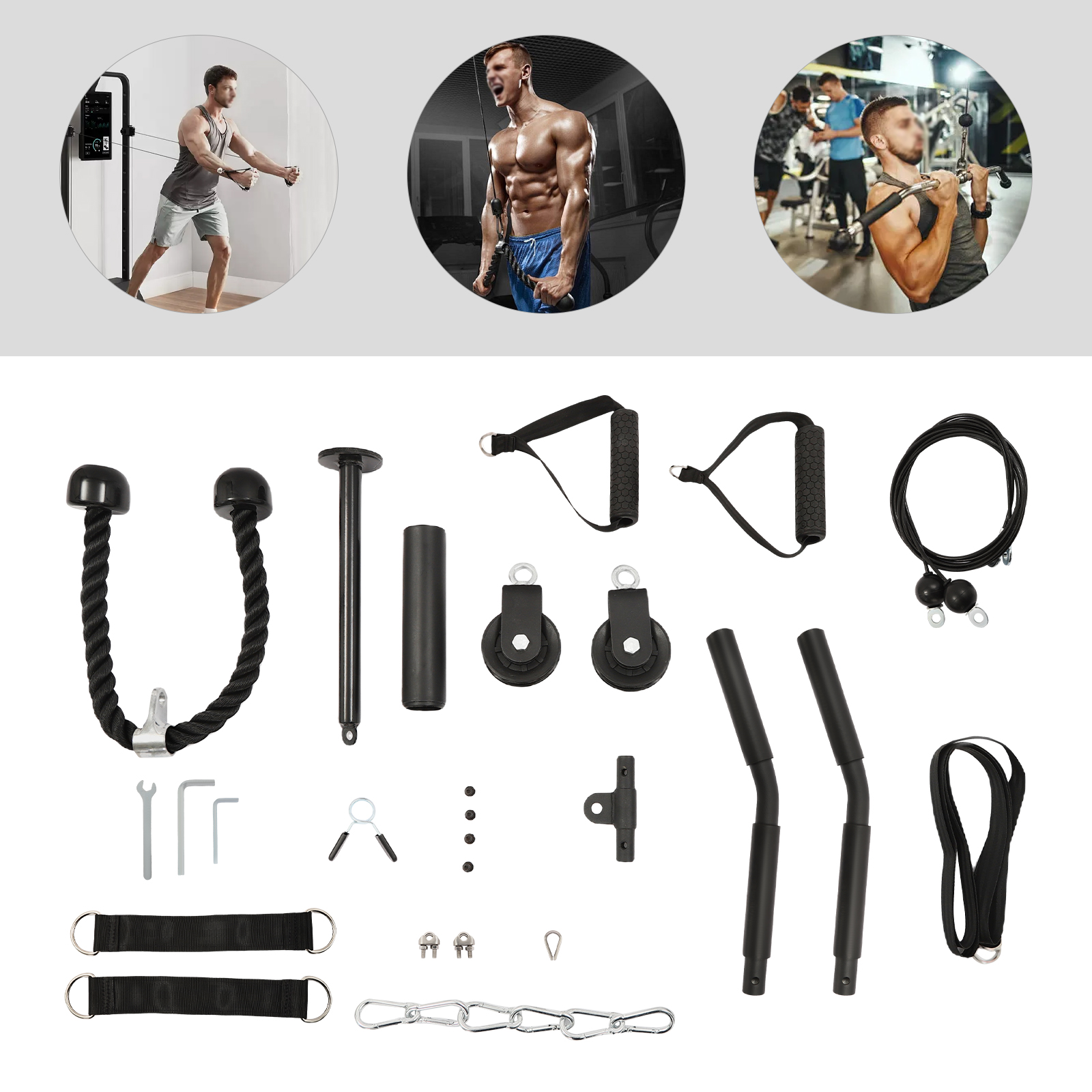 264LBS Load Capacity Cable Pul - Home Gym Pulley System ulasan dan harga