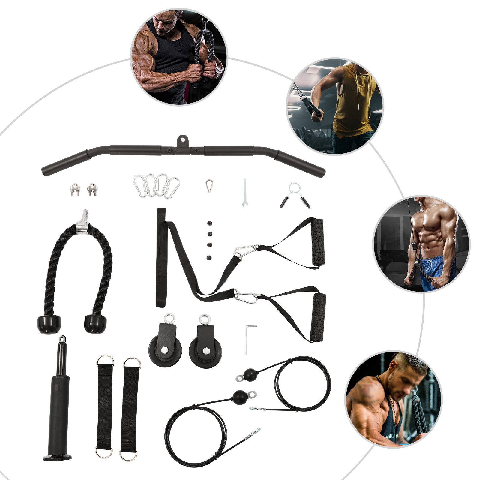 264LBS Load Capacity Cable Pul - Home Gym Pulley System ulasan dan harga