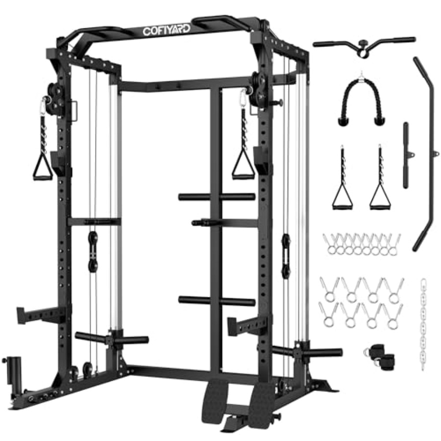 Power Cage Power Rack with Dua - Home Gym Pulley System ulasan dan harga