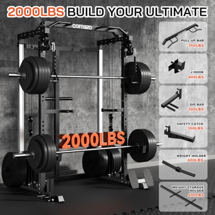 Power Cage Power Rack with Dua - Home Gym Pulley System ulasan dan harga