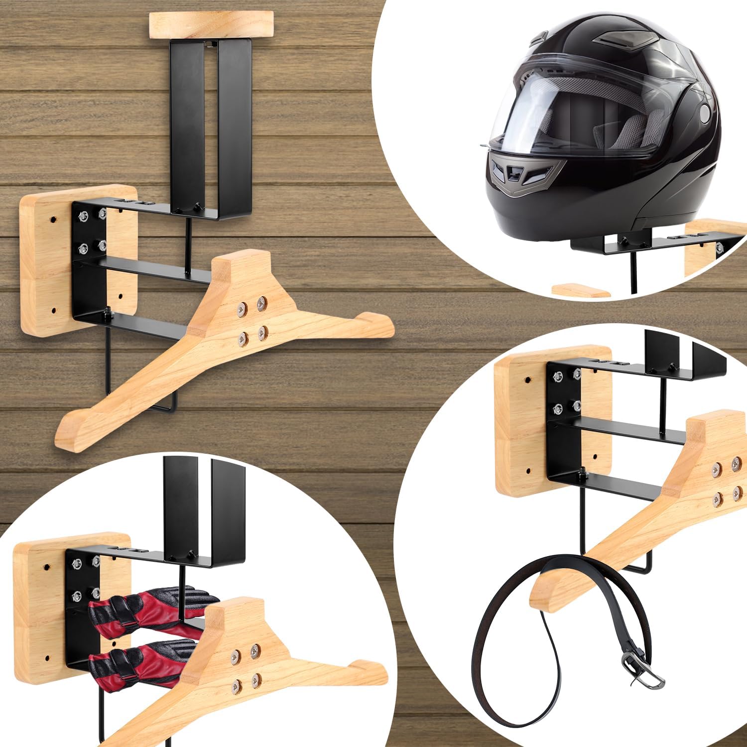 Wood Motorcycle Helmet Holder  - Home Gym Academy ulasan dan harga