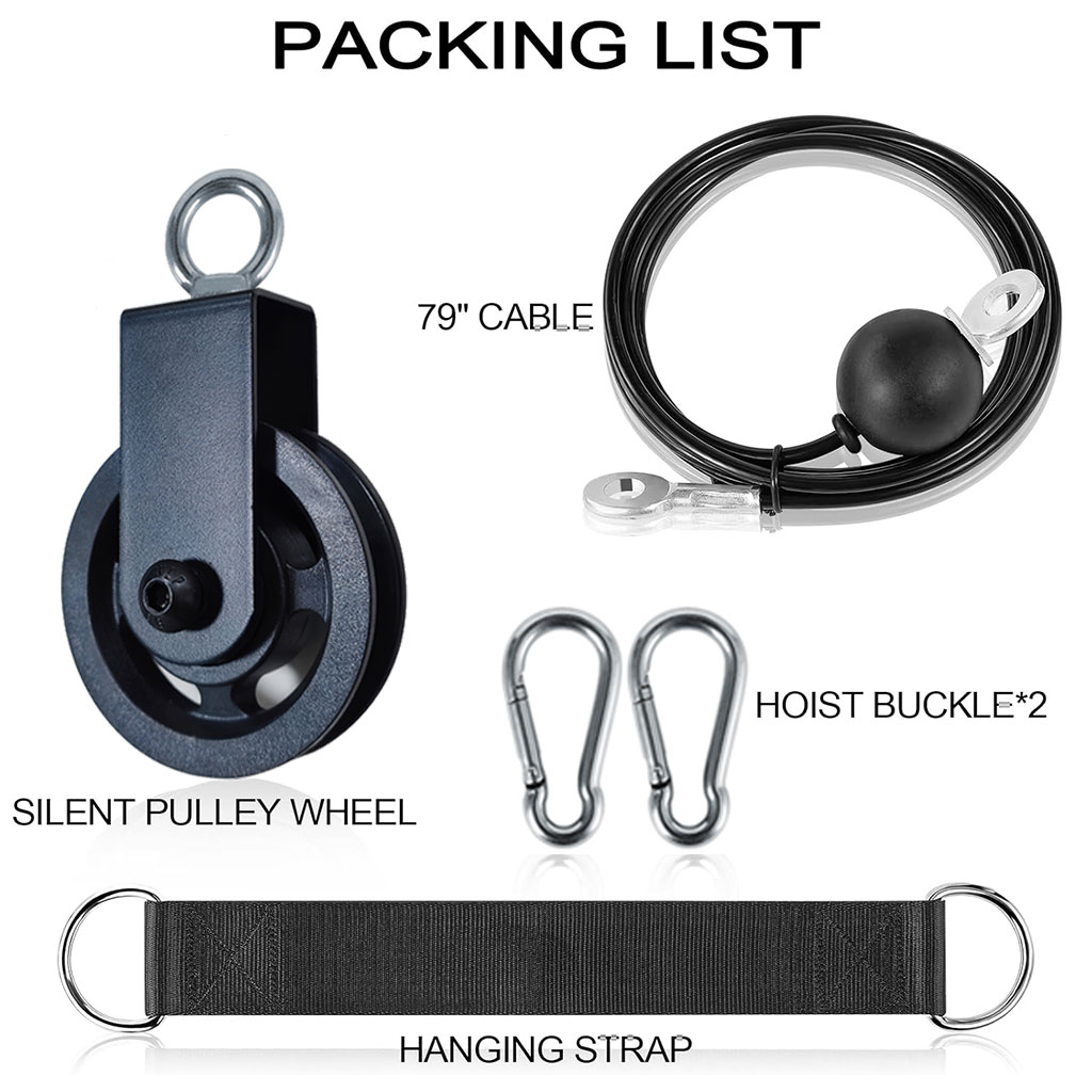 360° Silent Pulley Wheel with  - Home Gym Pulley System ulasan dan harga