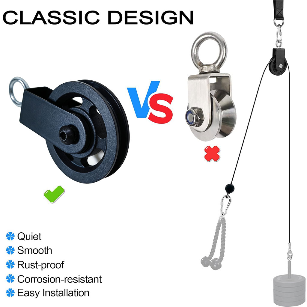 360° Silent Pulley Wheel with  - Home Gym Pulley System ulasan dan harga