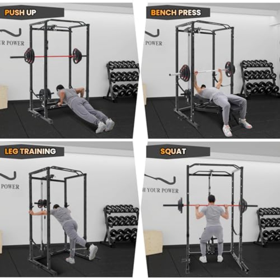 1600 Lbs Power Rack for Home G - Home Gym Pulley System ulasan dan harga