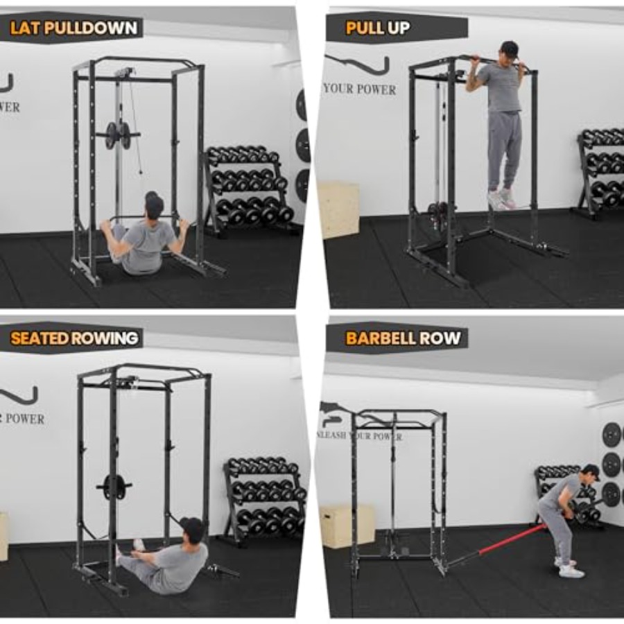 1600 Lbs Power Rack for Home G - Home Gym Pulley System ulasan dan harga