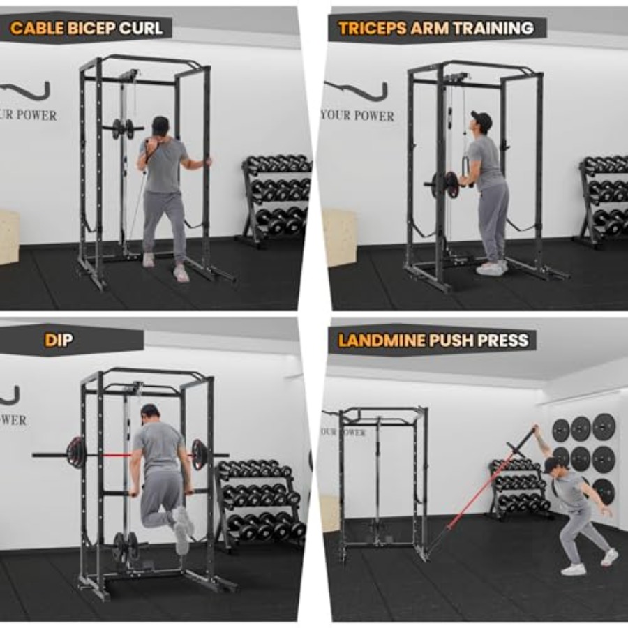 1600 Lbs Power Rack for Home G - Home Gym Pulley System ulasan dan harga