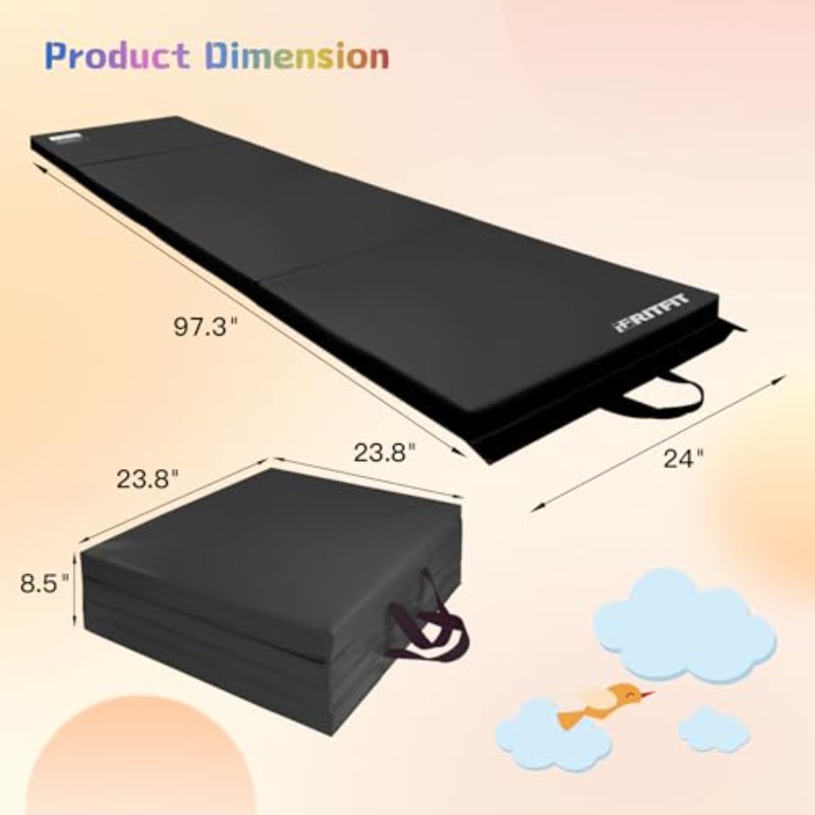 Upgraded Folding Exercise Mat, - Home Gym Mma ulasan dan harga