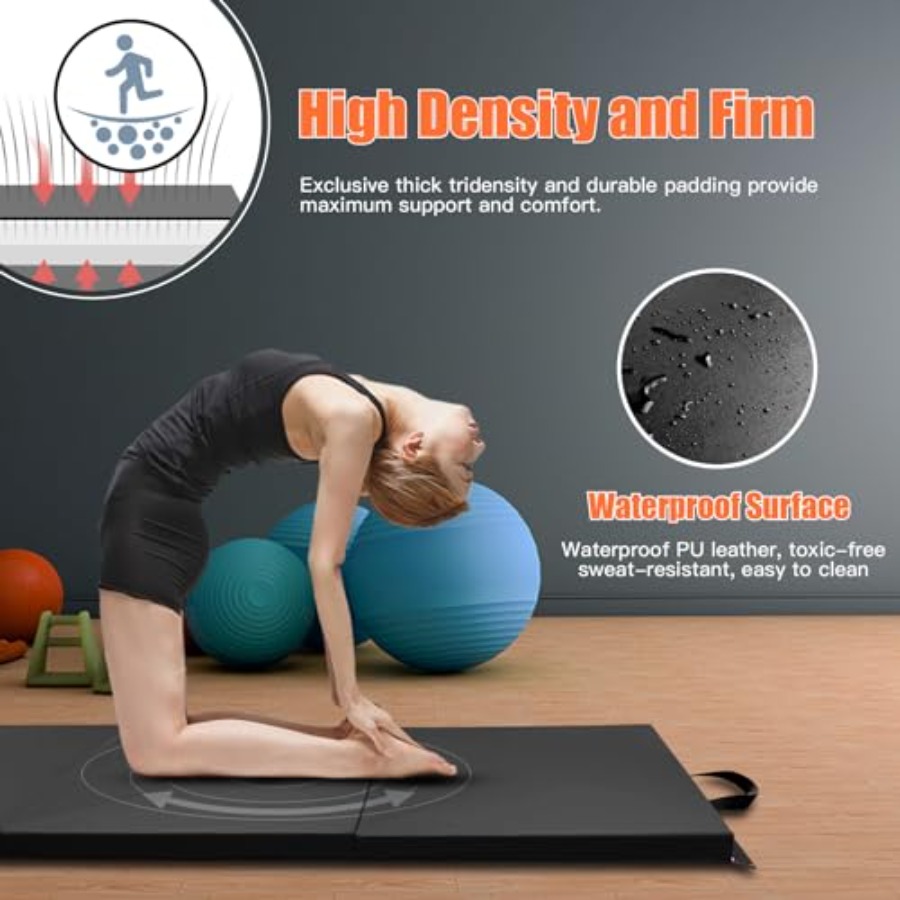 Upgraded Folding Exercise Mat, - Home Gym Mma ulasan dan harga