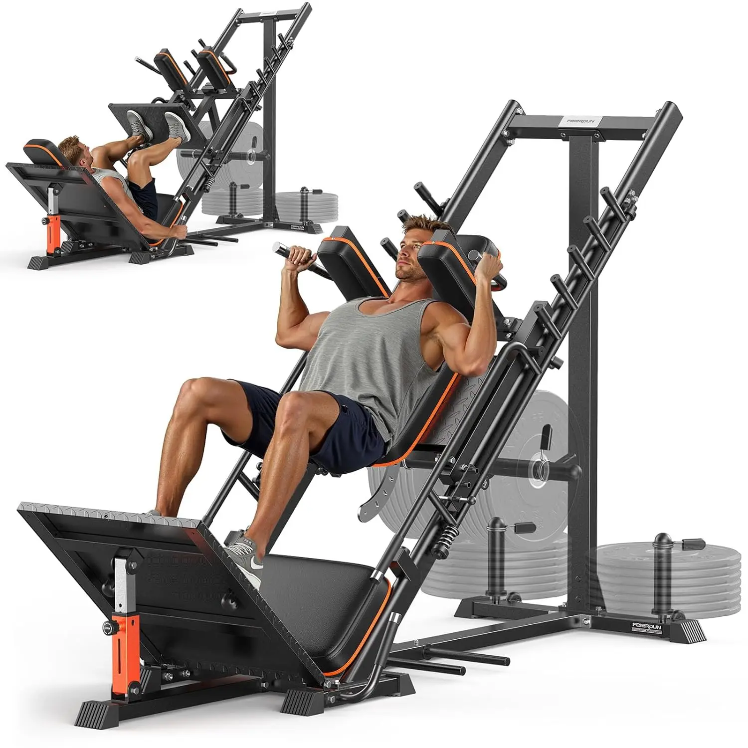 3‑in‑1 Leg Press Hack Squat Ma - Home Gym Pulley System ulasan dan harga