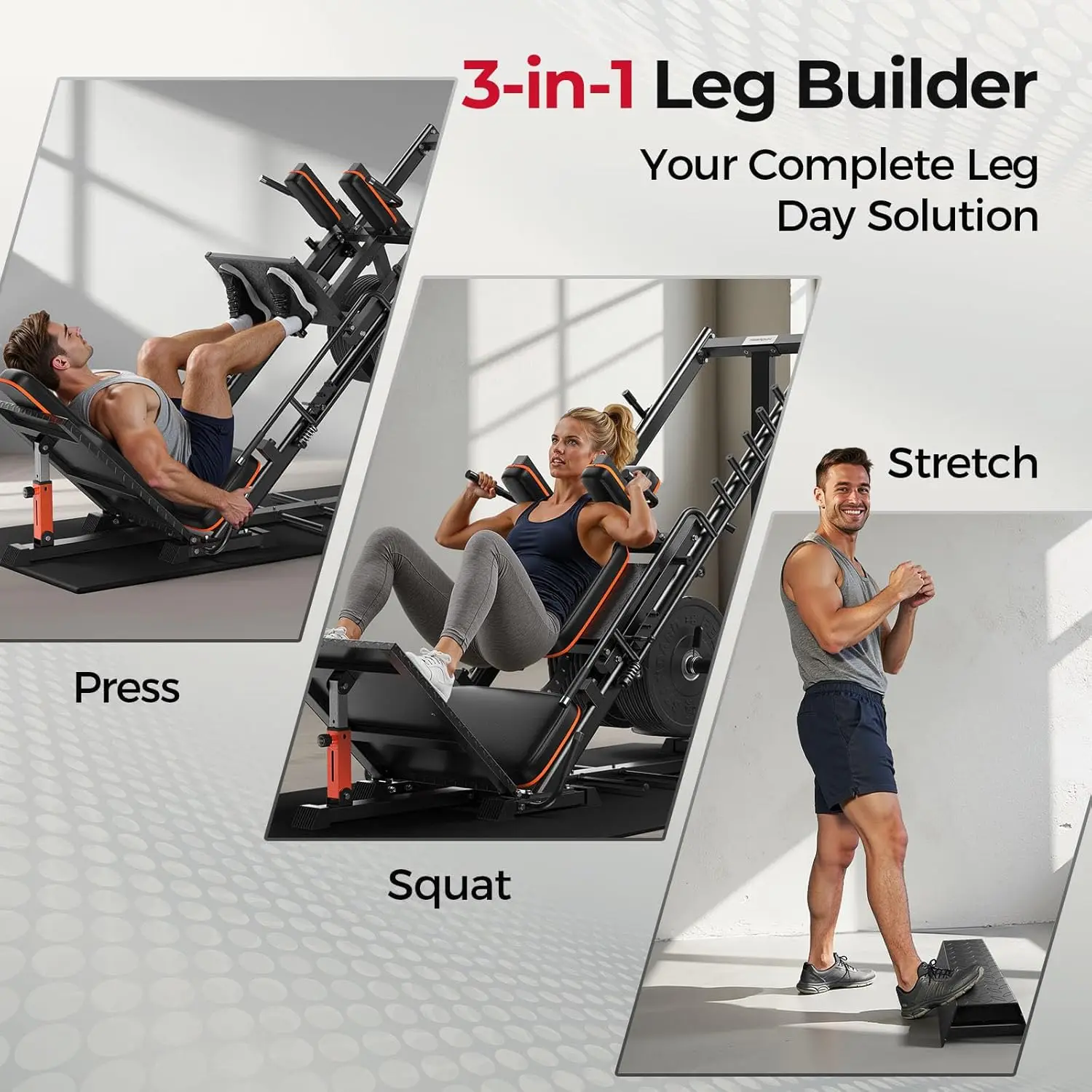 3‑in‑1 Leg Press Hack Squat Ma - Home Gym Pulley System ulasan dan harga