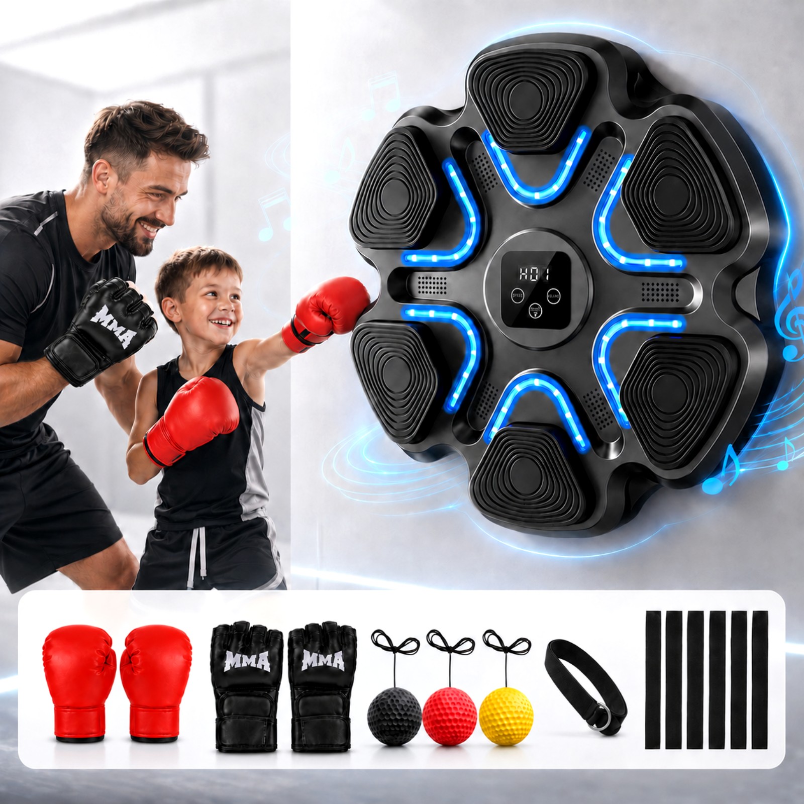 Music Boxing Machine Kids Adul - Home Gym Wall ulasan dan harga