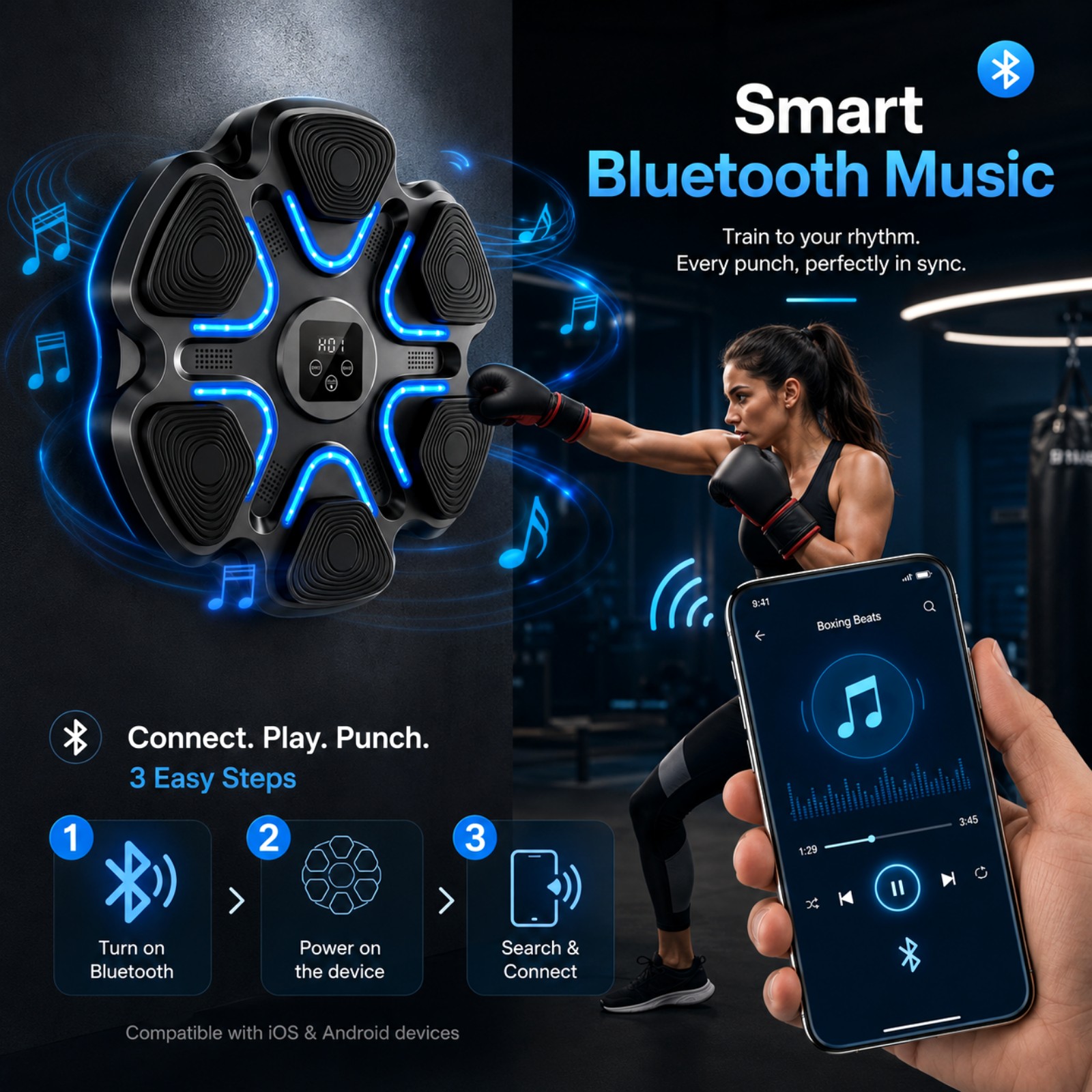 Music Boxing Machine Kids Adul - Home Gym Wall ulasan dan harga