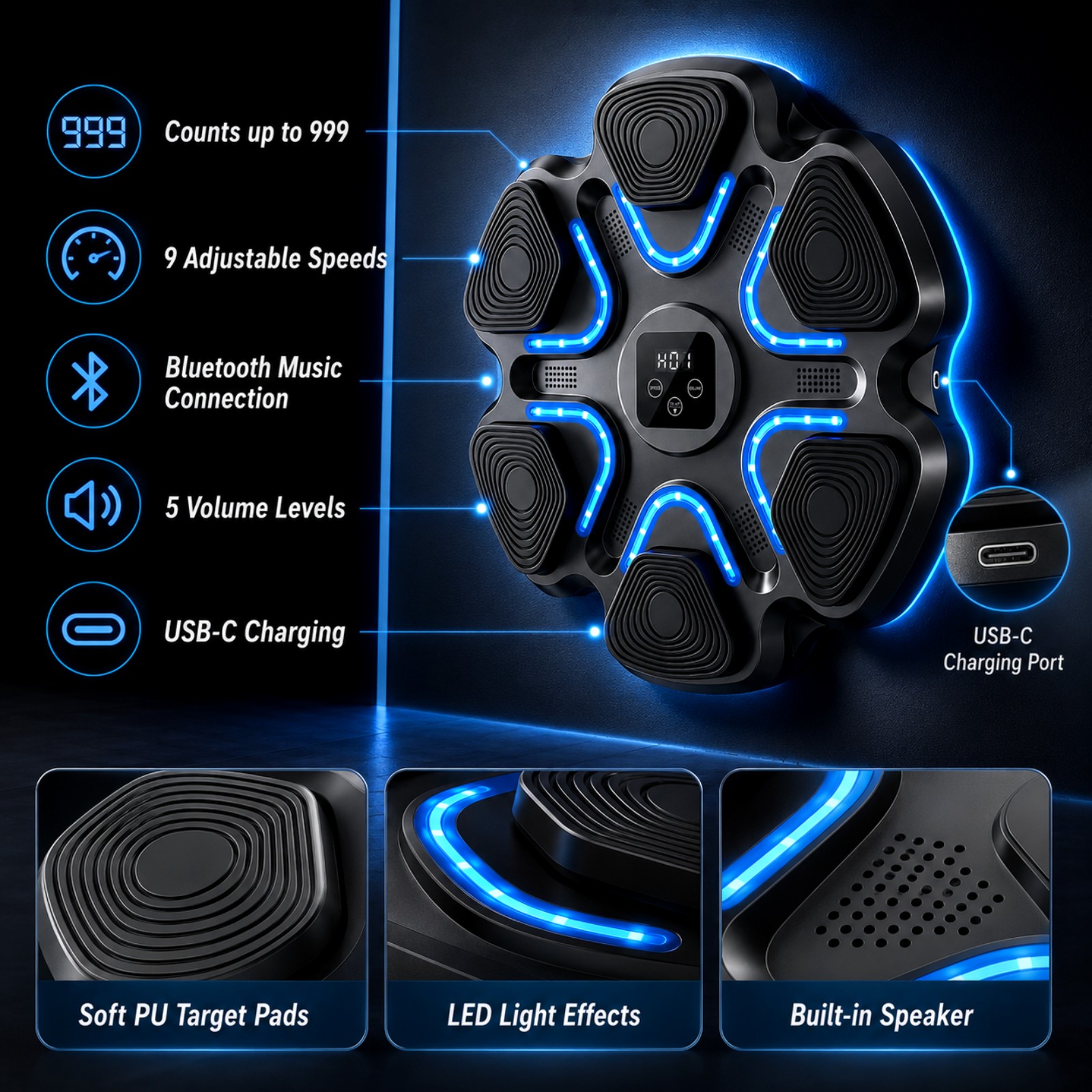 Music Boxing Machine Kids Adul - Home Gym Wall ulasan dan harga