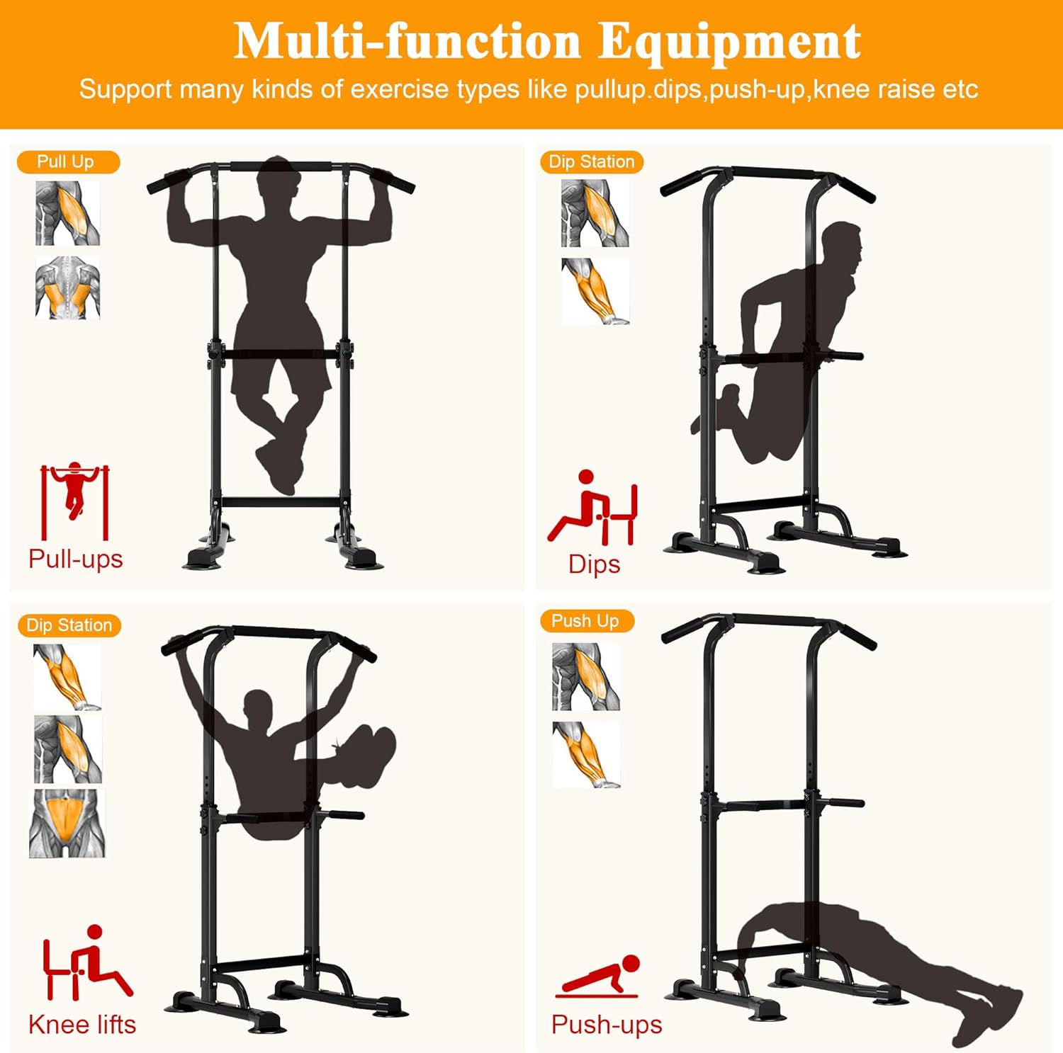 Power Tower Pull Up Dip Statio - Home Gym Multi Station ulasan dan harga