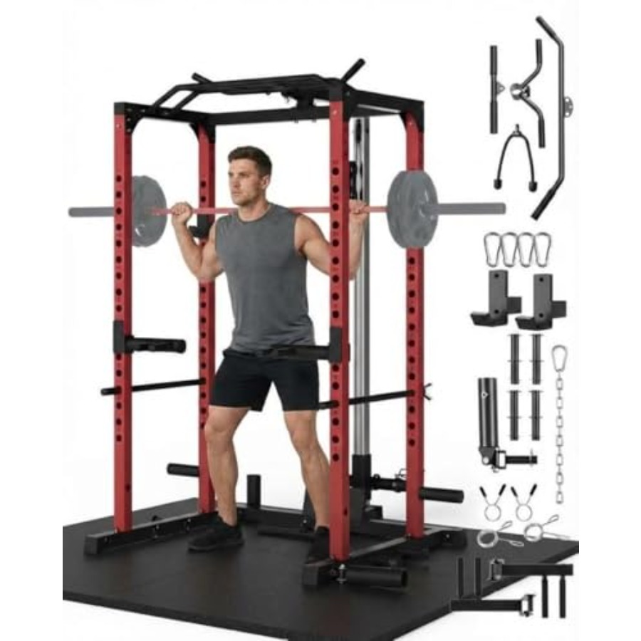 All-in-1 Power Cage with Pulle - Home Gym Pulley System ulasan dan harga