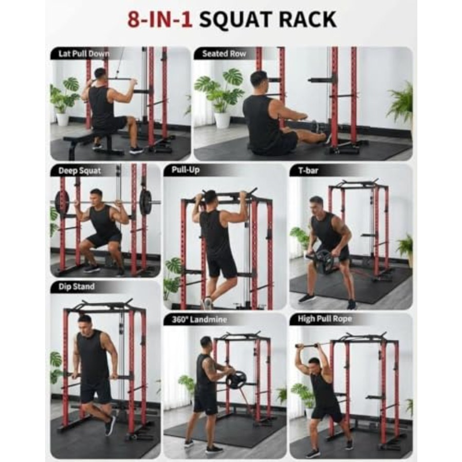 All-in-1 Power Cage with Pulle - Home Gym Pulley System ulasan dan harga