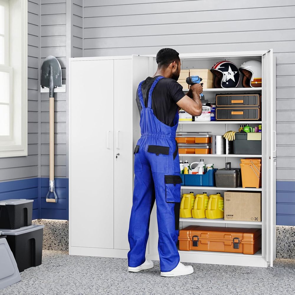 71 White Steel Lockable Garage - Home Gym Tools ulasan dan harga