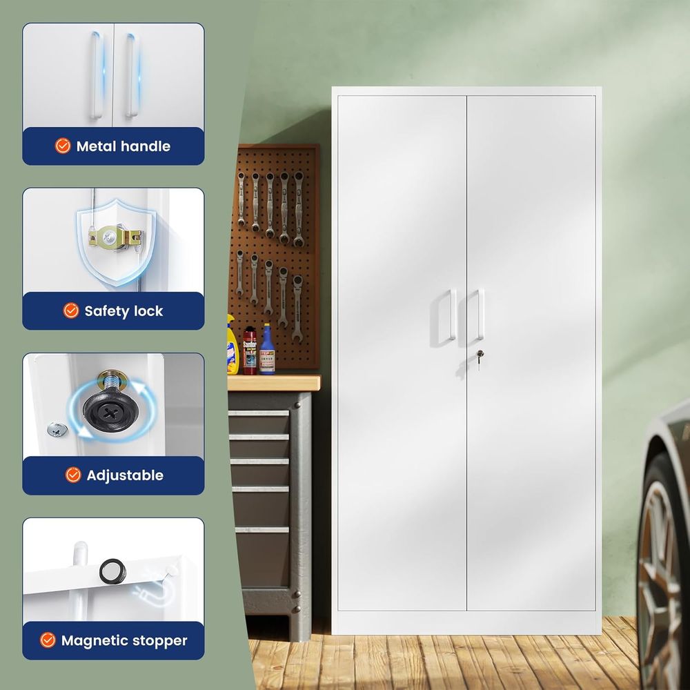 71 White Steel Lockable Garage - Home Gym Tools ulasan dan harga