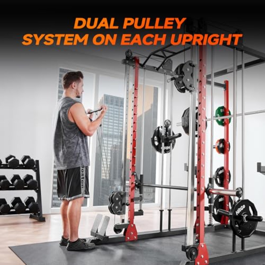 All-in-One Power Rack with Smi - Home Gym Pulley System ulasan dan harga