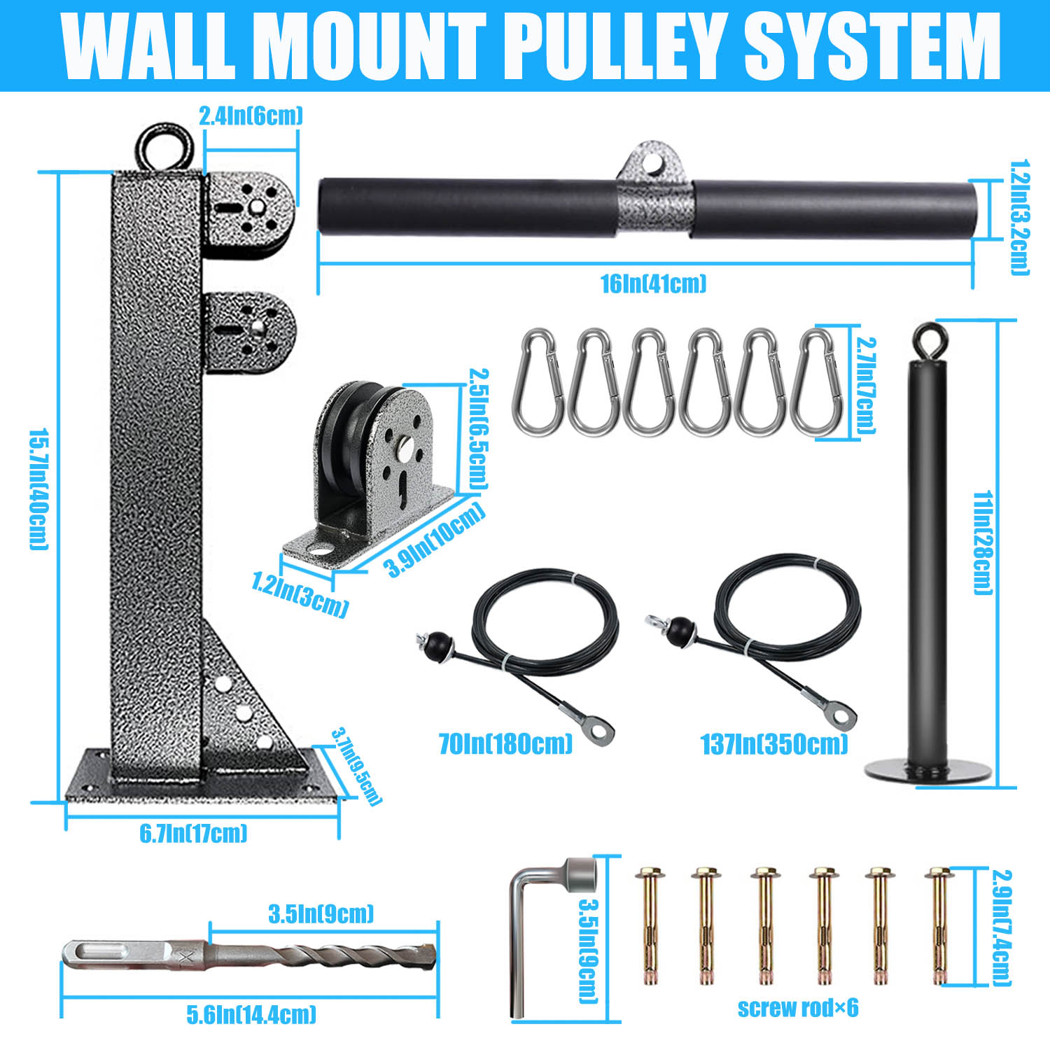 Fitness Wall Mounted Pulley Sy - Home Gym Pulley System ulasan dan harga