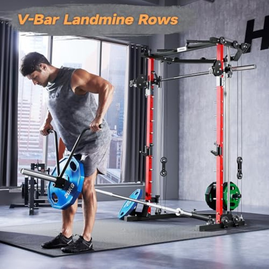 All-in-One Power Cage with Pul - Home Gym Pulley System ulasan dan harga