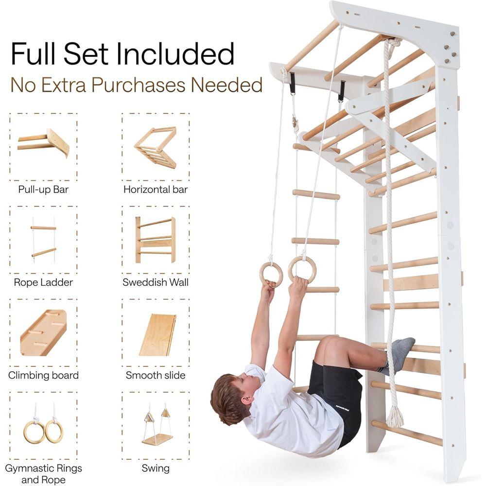 Children's Wooden Ladder Wall  - Home Gym Wall ulasan dan harga