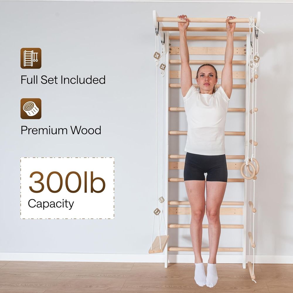 Children's Wooden Ladder Wall  - Home Gym Wall ulasan dan harga