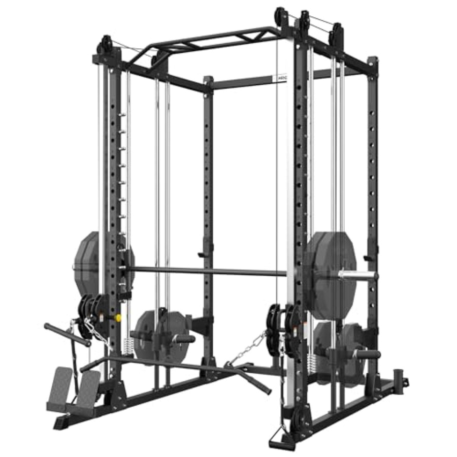 All-in-One Power Rack with Smi - Home Gym Pulley System ulasan dan harga