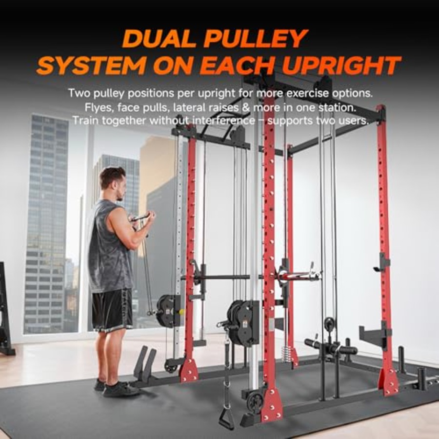 All-in-One Power Rack with Smi - Home Gym Pulley System ulasan dan harga