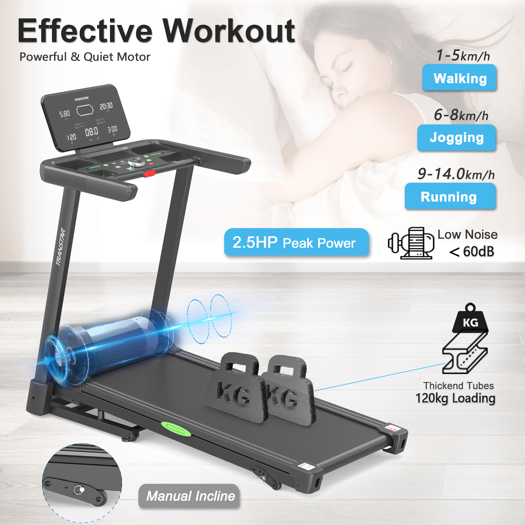 Portable Indoor Cardio Trainin - Treadmill Home Gym ulasan dan harga