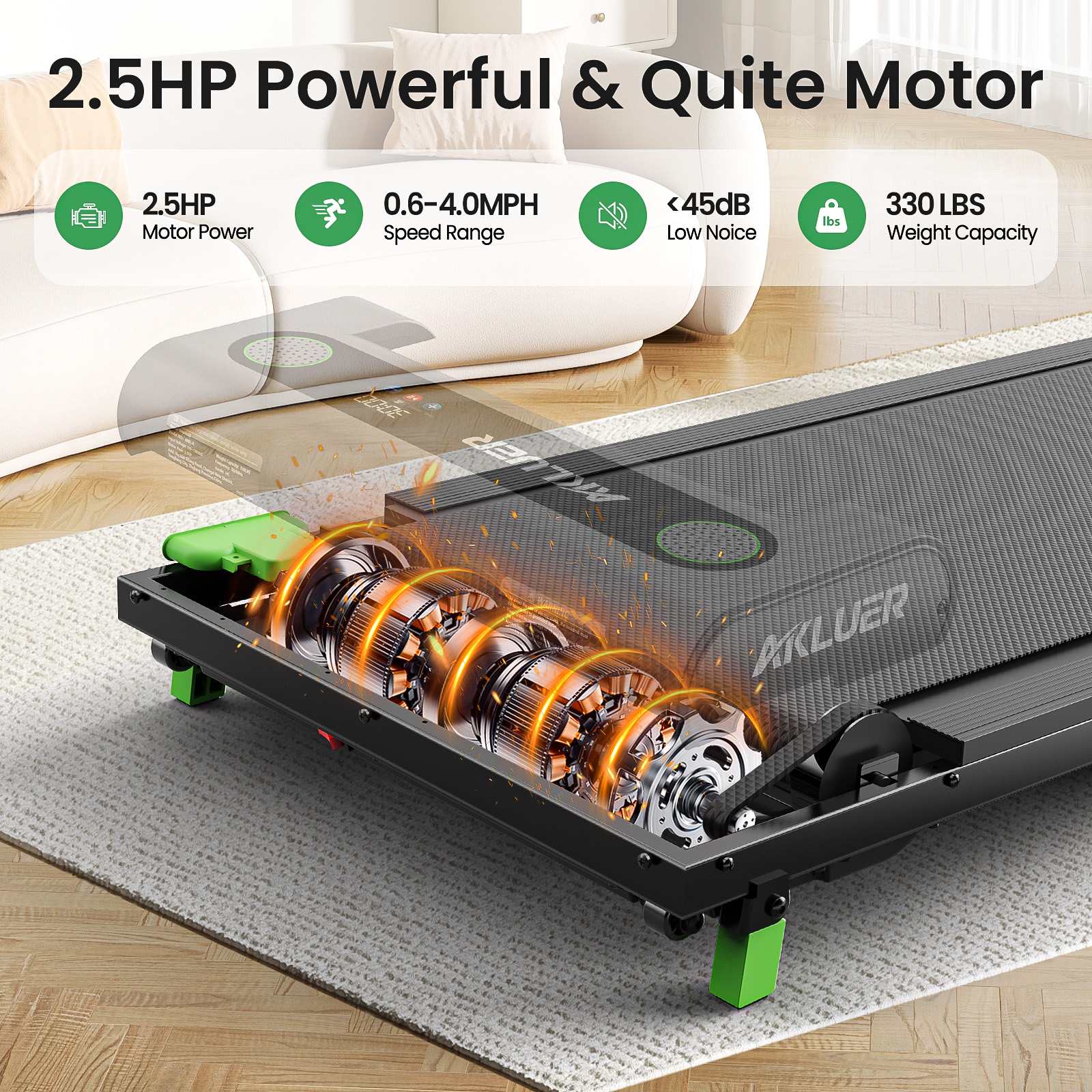 AKLUER Under Desk Treadmill fo - Treadmill Home Gym ulasan dan harga
