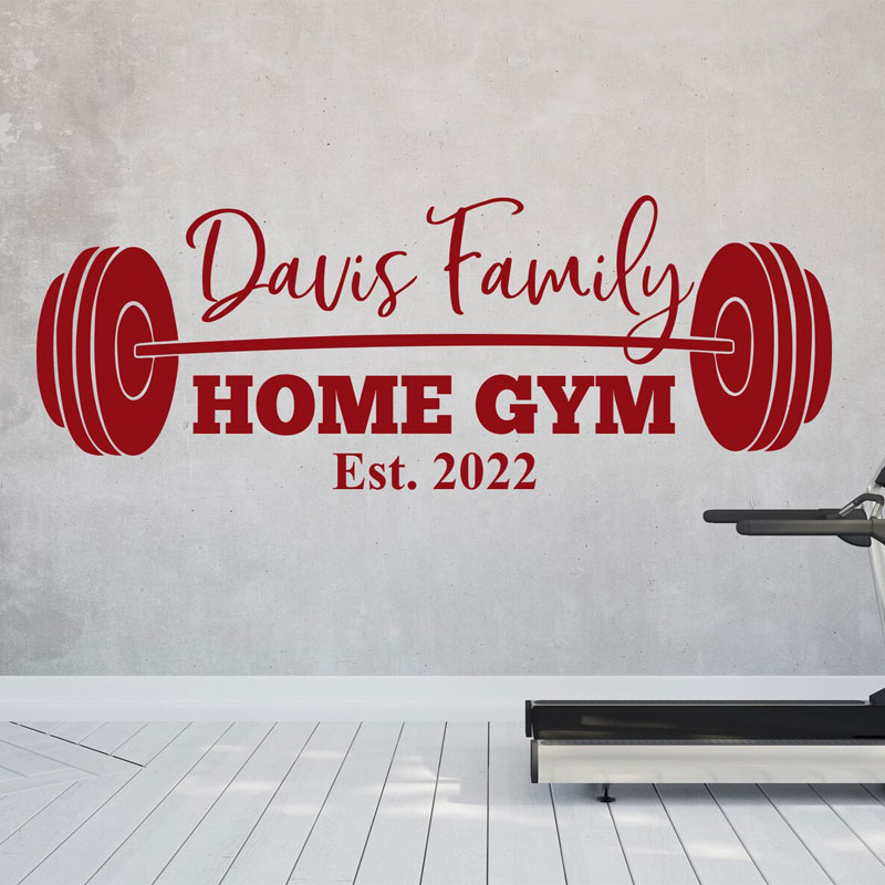 Custom Family Name Gym Wall De - Home Gym Names ulasan dan harga