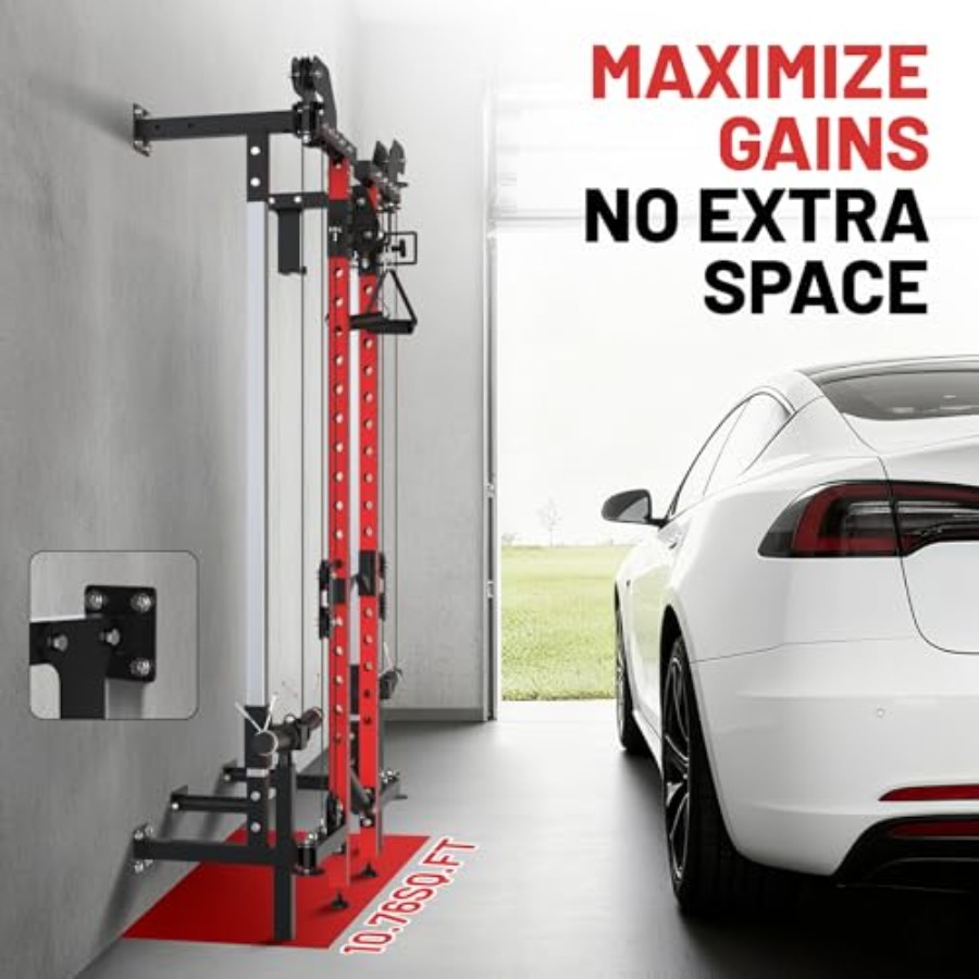 Wall Mounted Folding Squat Rac - Home Gym Wall ulasan dan harga