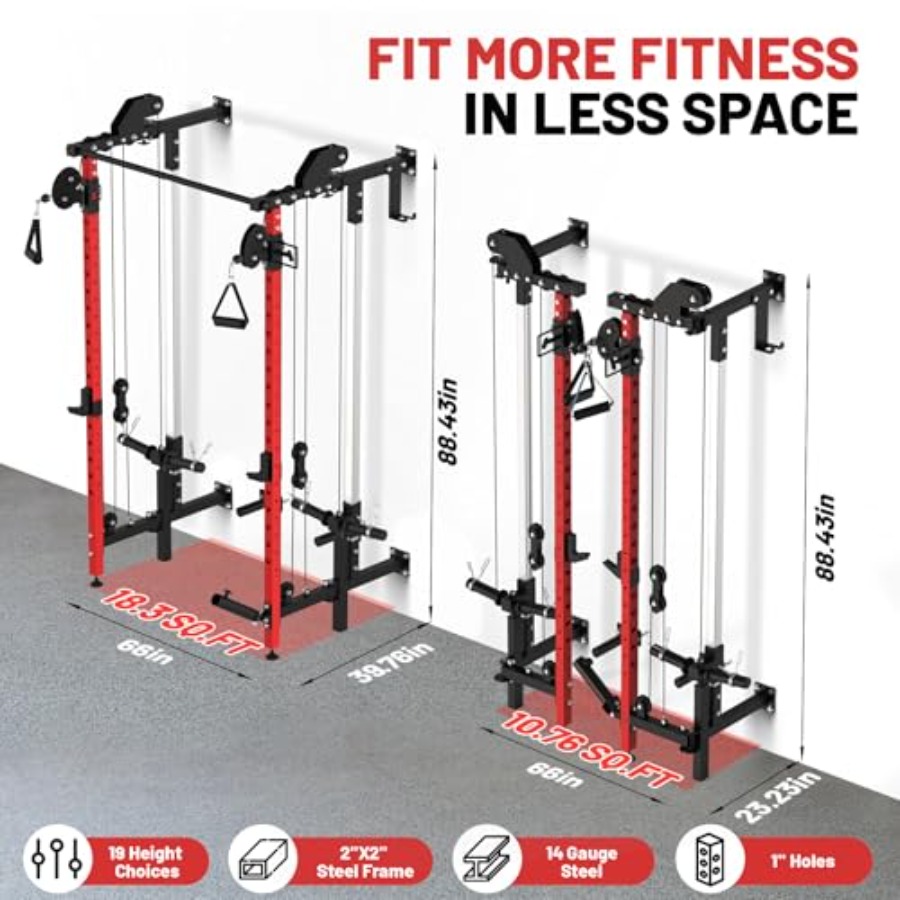 Wall Mounted Folding Squat Rac - Home Gym Wall ulasan dan harga